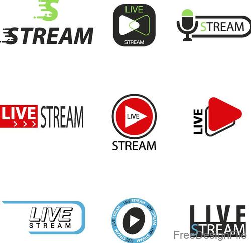 500x484 Live Stream Logos Design Vector Free Download