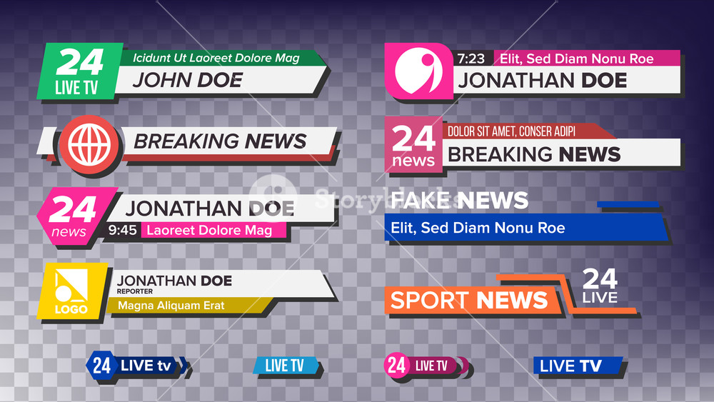 1000x563 Tv News Bars Set Vector News Banner For Tv Streaming Full Hd