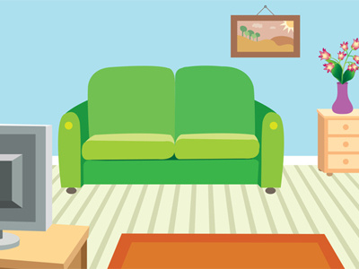 400x300 Living Room Vector Illustration