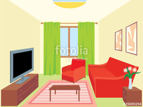 500x375 Living Room Vector Stock Image And Royalty Free Vector