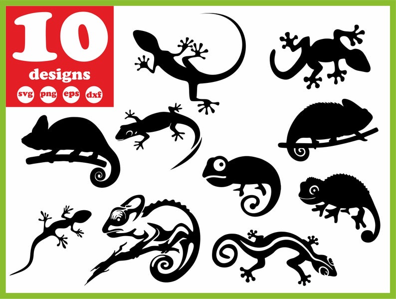 794x599 Chameleon Lizard Vector Decal For Cricut Clipart Etsy