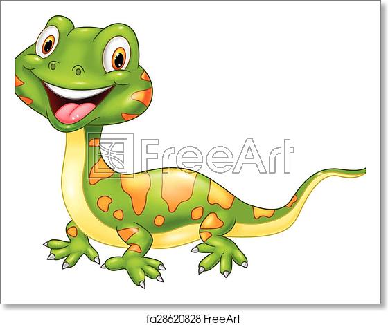 560x470 Free Art Print Of Cartoon Cute Lizard Vector Illustration
