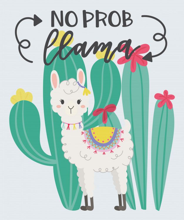 626x751 Cute Llama In The Wild Premium Vector Llamas Y Cactus