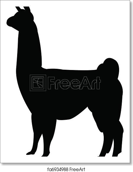 450x580 Free Art Print Of Lama Silhouette Lama Silhouette
