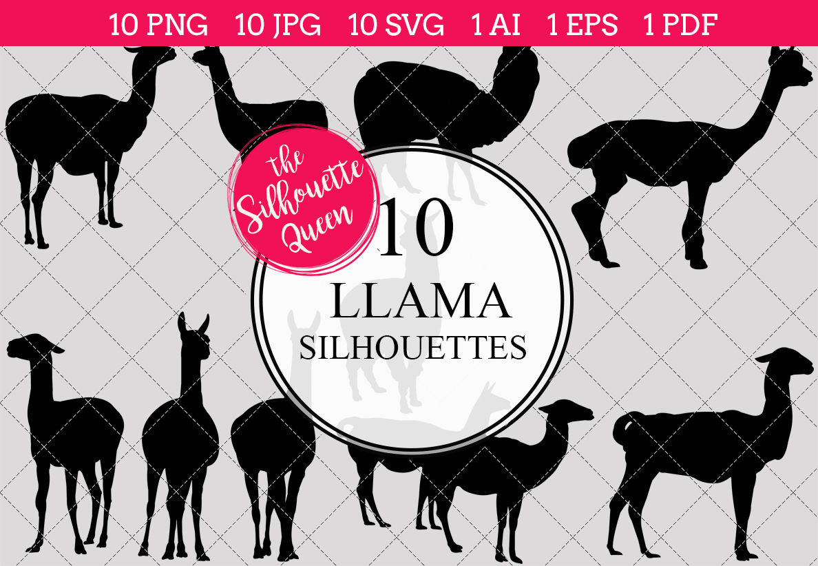 1188x822 Llama Silhouette Vector