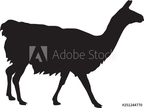 500x375 Llama Silhouette Vector Illustration
