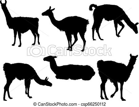 450x347 Llama Silhouettes Vector Illustration Of A Collection Of Llama