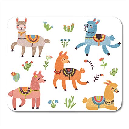 425x425 Semtomn Gaming Mouse Pad Llama Vector Set