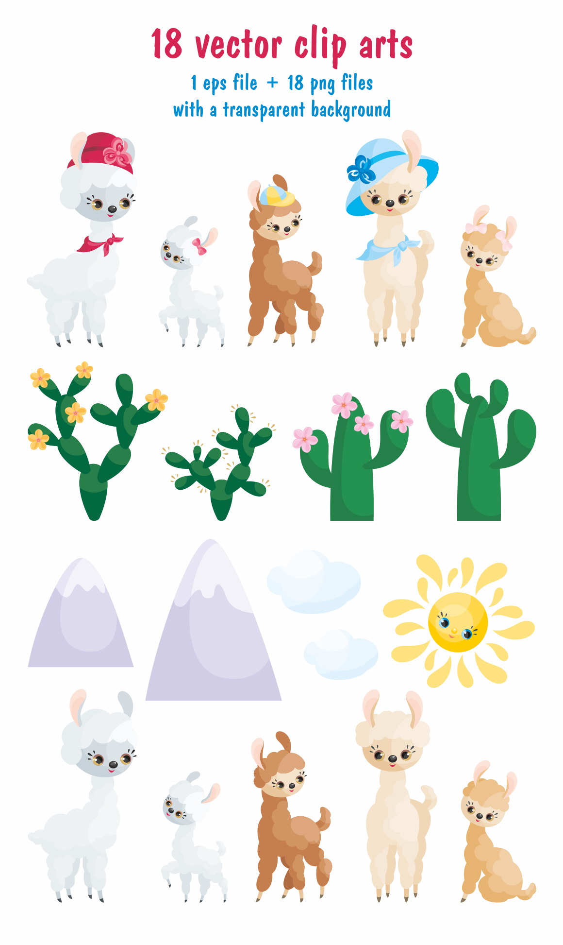 1160x1945 Mama Llama, Vector Clip Art Illustrations For Mother's Day Graphic
