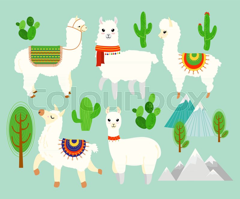 800x666 Vector Illustration Set Of Cute Funny Stock Vector Colourbox