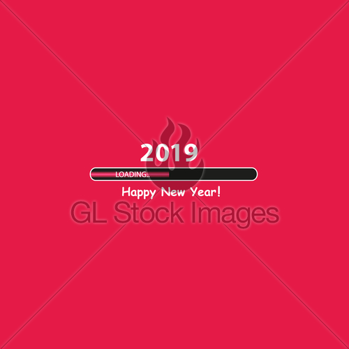 500x500 Happy New Year With Progress Bar Vector Gl Stock Images