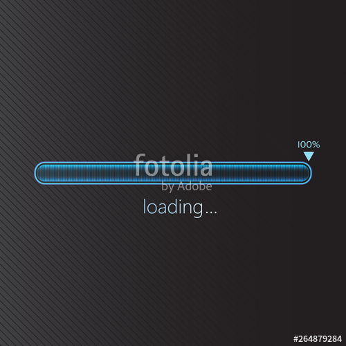 500x500 Blue Progress Loading Bar Vector Illustration, Technology Concept