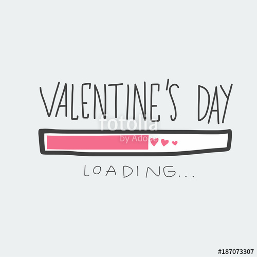 500x500 Valentine's Day Loading Vector Illustration Doodle Style Stock