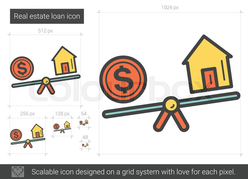 Real Estate Loan Vector Line Icon Stock Vector Colourbox 800x576 Real Estate Loan Vector Line Icon Stock Vector Colourbox