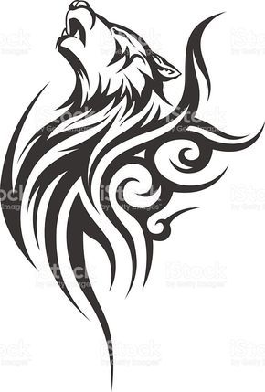 290x429 Vector Wolf Tattoo Vector Illustration Without Transparency