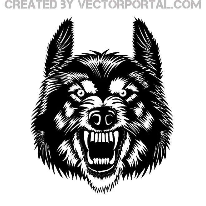 660x660 Wolf Head With A Grin Free Vector