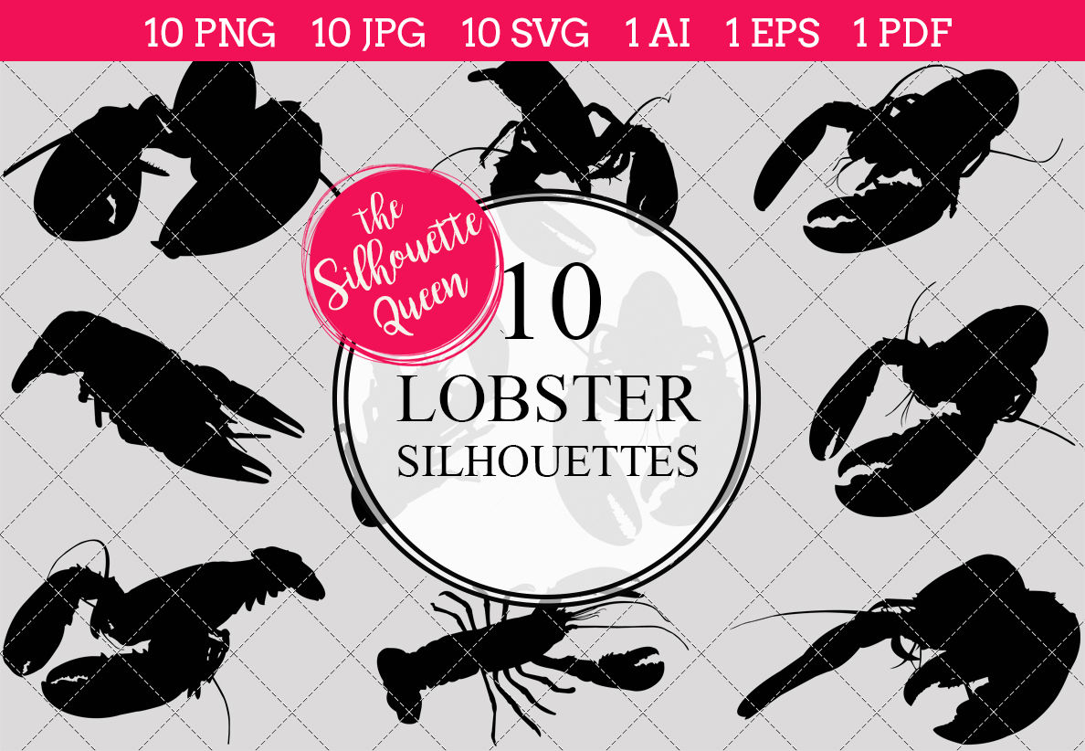 1188x822 Lobster Silhouette Vector