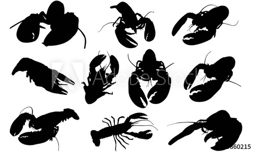 500x300 Lobster Silhouette Vector Graphics