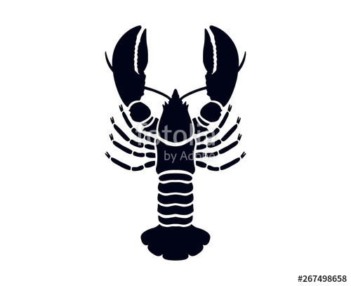 500x407 Lobster Or Crayfish Silhouette Vector Illustration Stock Image