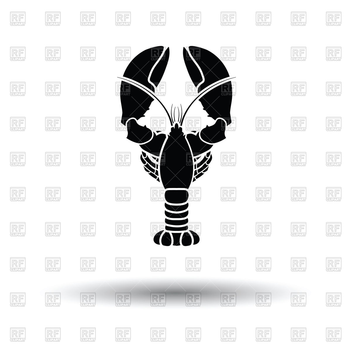 1200x1200 Lobster Silhouette On White Background Vector Image Of Plants