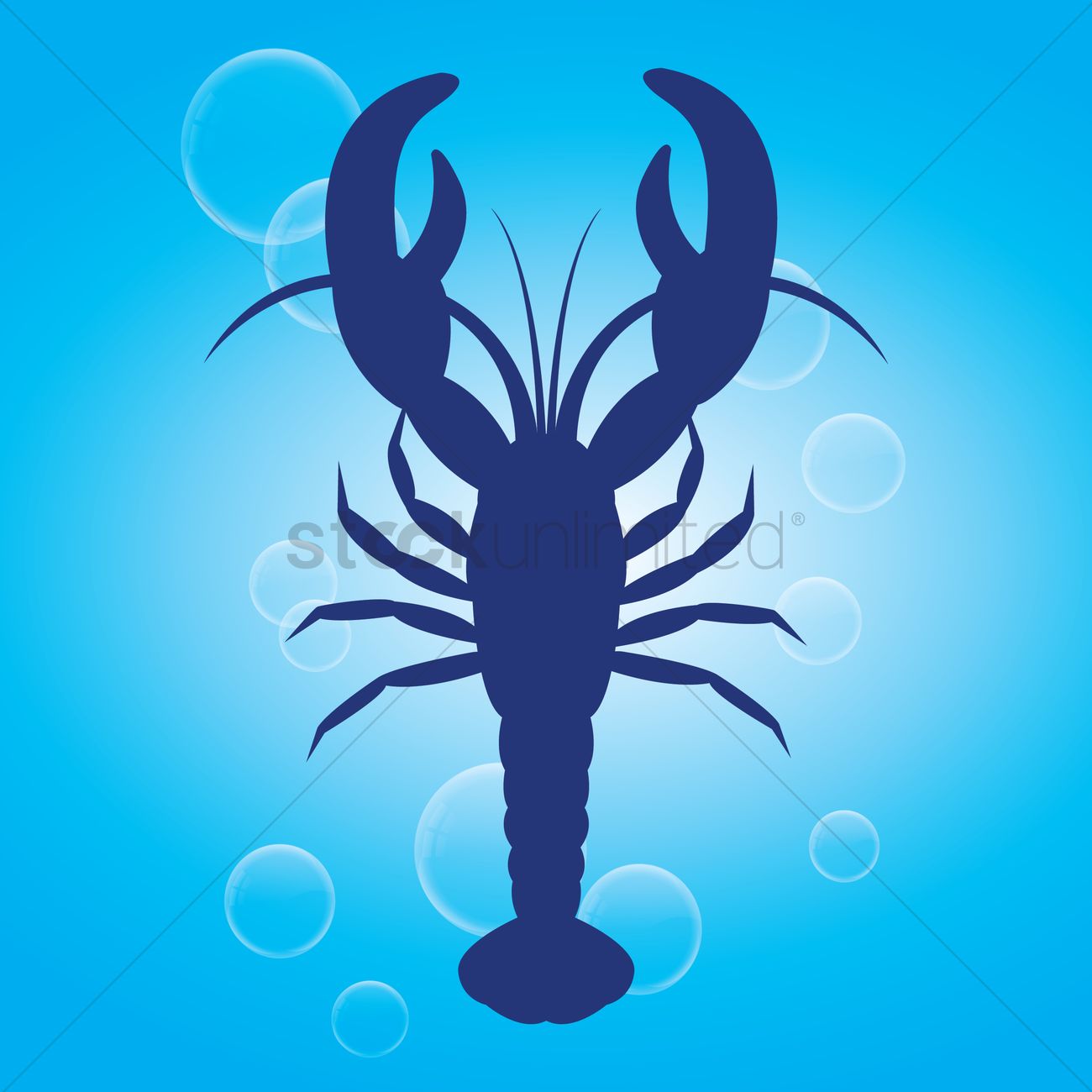 1300x1300 Free Silhouette Of Lobster Vector Image