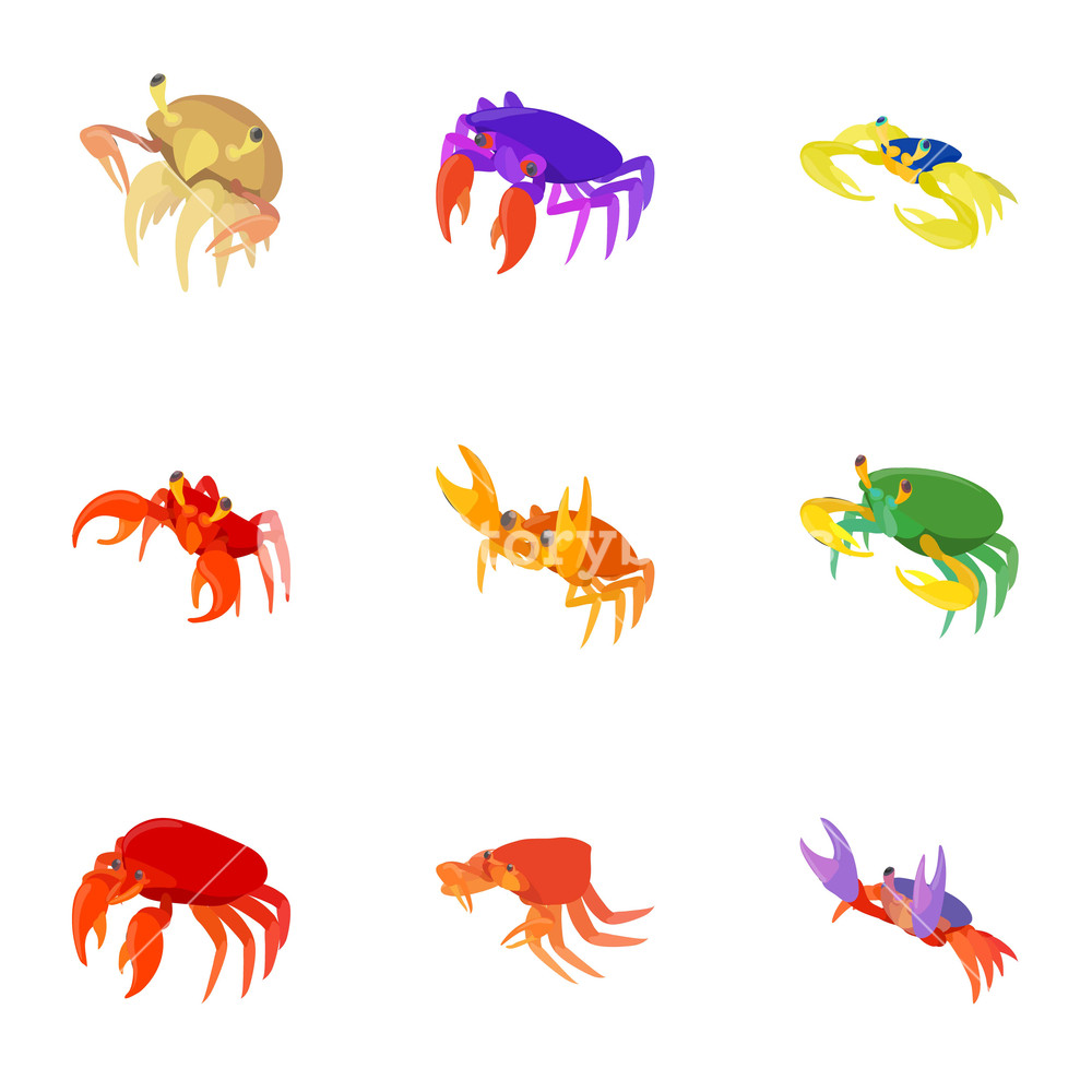 1000x1000 Lobster Icons Set Cartoon Illustration Of Lobster Vector Icons