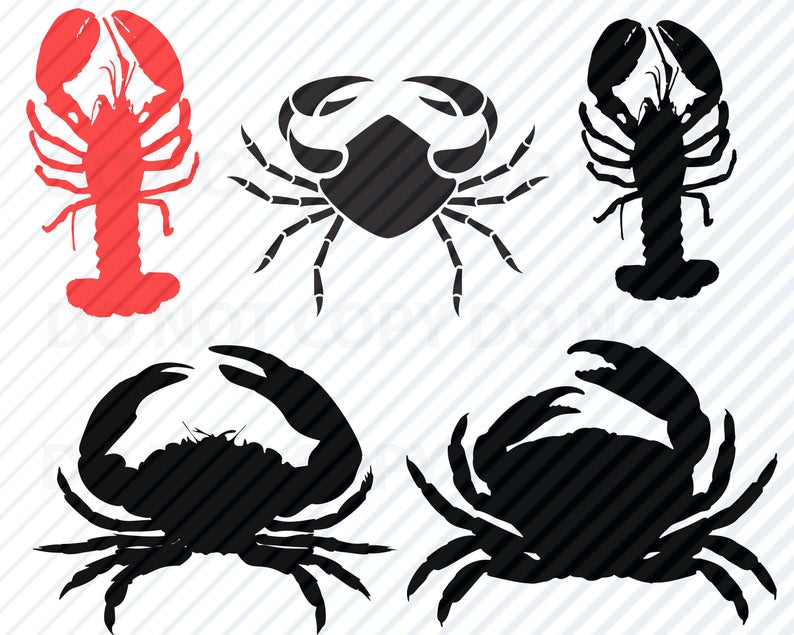 794x635 Crab Lobster Vector Images Clipart Shellfish Etsy