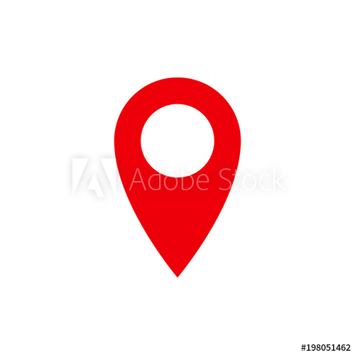 500x500 Location Pin Red Icon Vector Isolated Location Or Gps Place