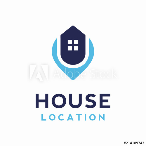 500x500 House Location Logo Vector Design Template
