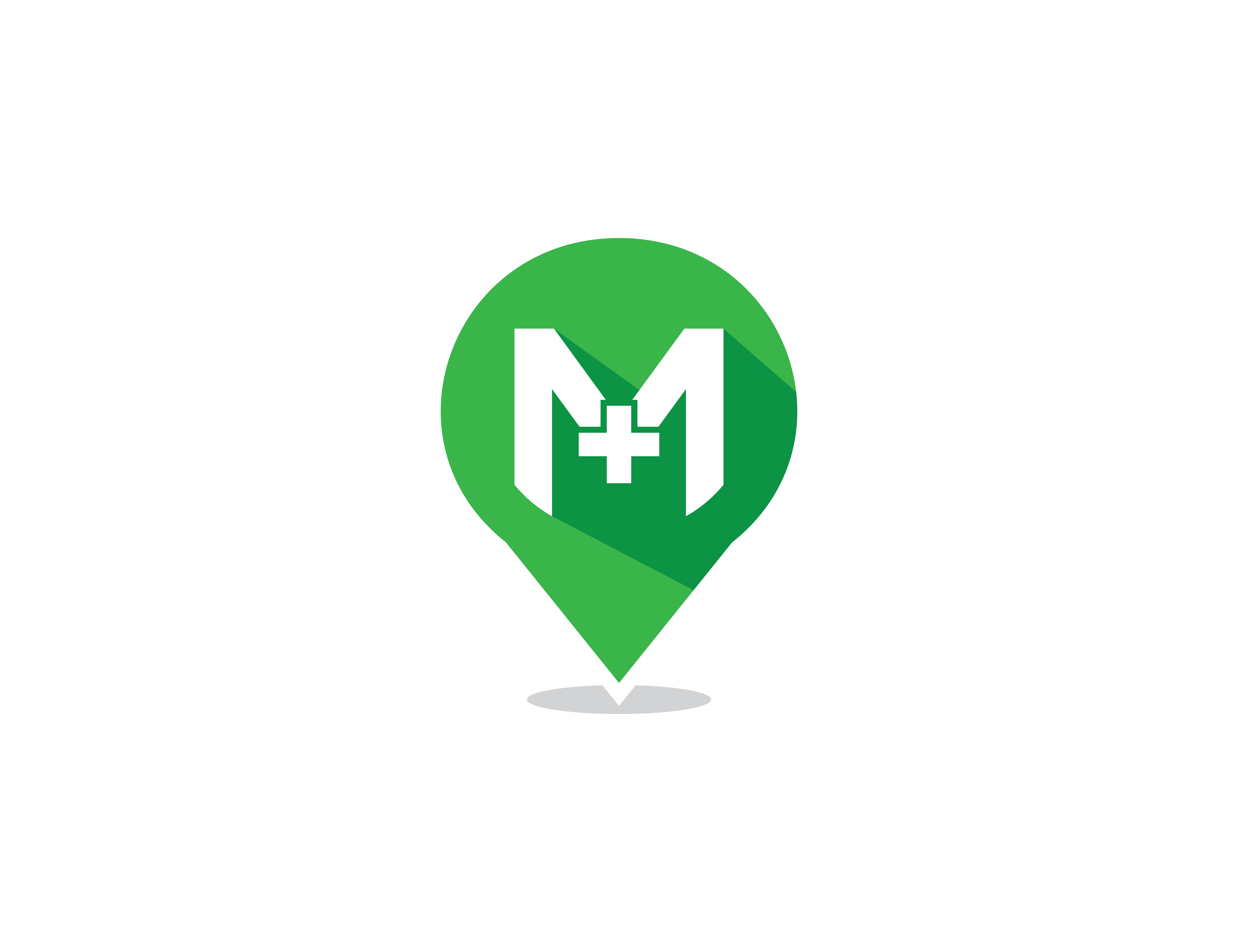 5000x3846 Letter M With Pin Location Logo Graphic