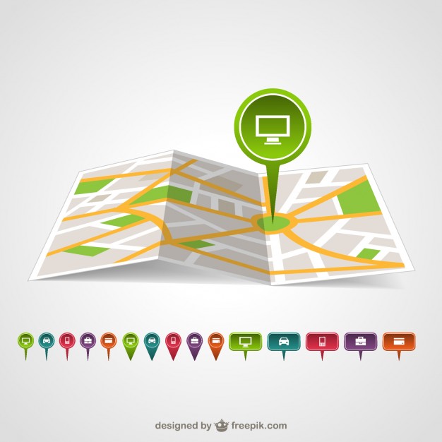 626x626 Green Map Pin In A Map Vector Free Download