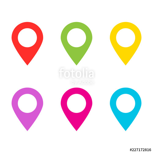 500x500 Map Location Marker Set Isolated Vector Stock Image And Royalty