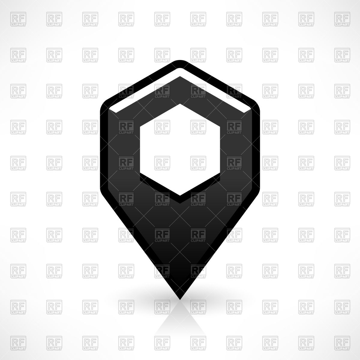 1200x1200 Hexagon Shaped Location Marker Vector Image Of Signs, Symbols