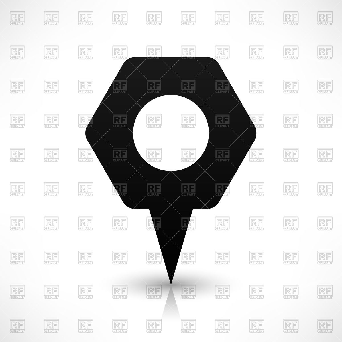 1200x1200 Hexagonal Location Marker Vector Image Of Signs, Symbols, Maps