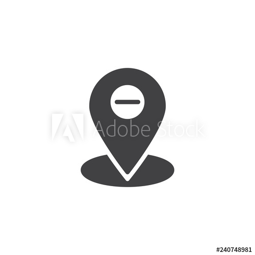 500x500 Remove Location Pin Vector Icon Filled Flat Sign For Mobile