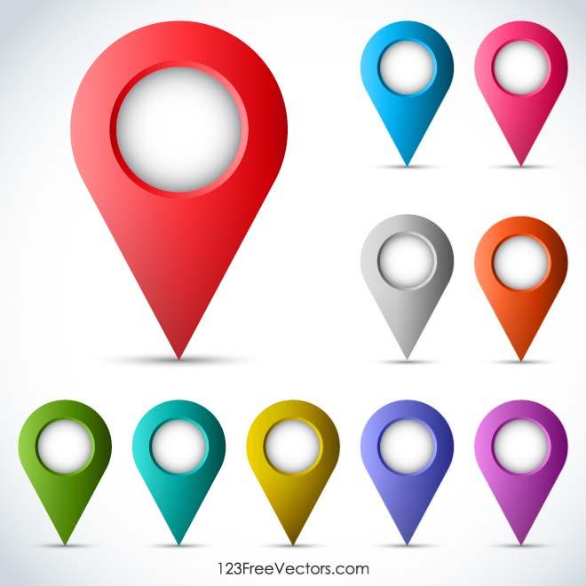 660x660 Location Pins Vector Pack