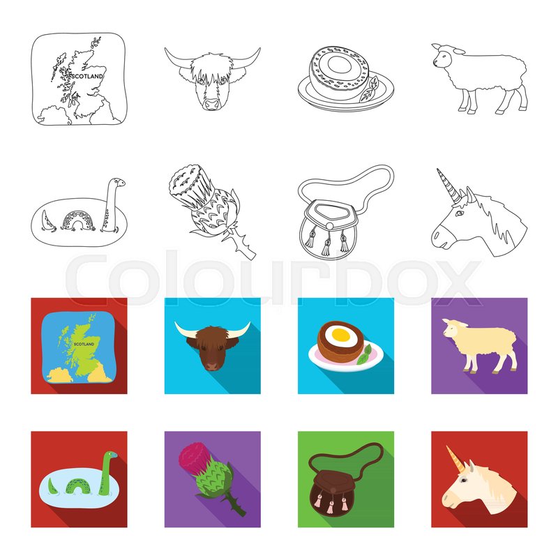 800x800 Loch Ness Monster, Thistle Flower, Stock Vector Colourbox