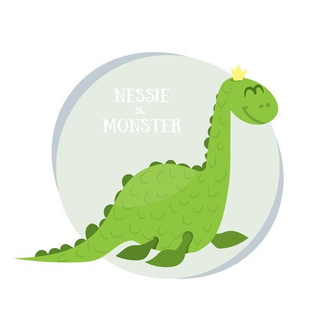 450x450 Nessie The Monster In The Water Flat Vector Illustration Loch