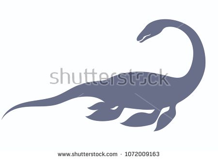 450x331 Silhouette Of Dinosaur Nessie Form Loch Ness Lake Vector