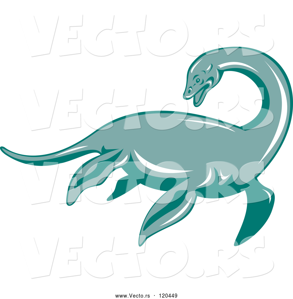 1024x1044 Vector Of Retro Loch Ness Monster Pliosaur Dinosaur