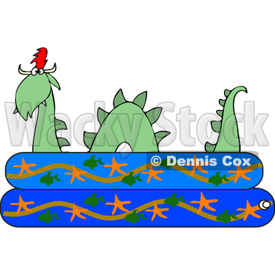 400x400 Clipart Of A Loch Ness Monster Plesiosaur Dinosaur In A Kiddie