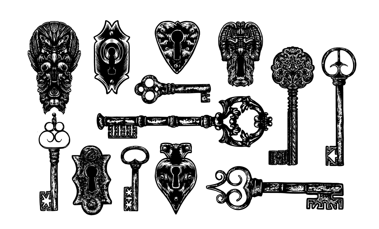 1270x770 Lock And Key Vector Pack