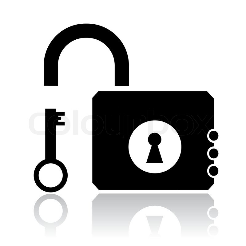 800x800 Vector Icon Of Opened Lock And Key Stock Vector Colourbox
