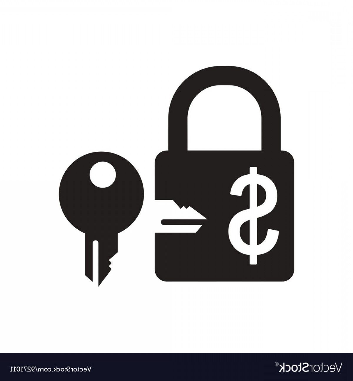 1200x1296 Flat Icon In Black And White Lock Key Money Vector Catchsplace