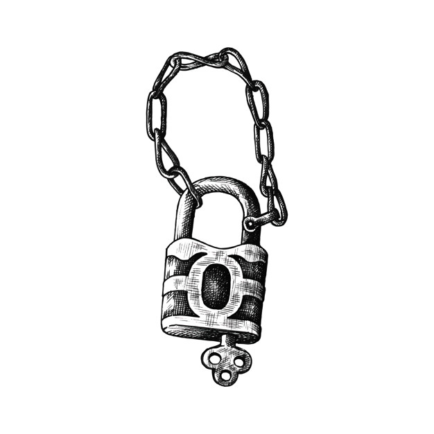 626x626 Hand Drawn Lock And Key Vector Free Download