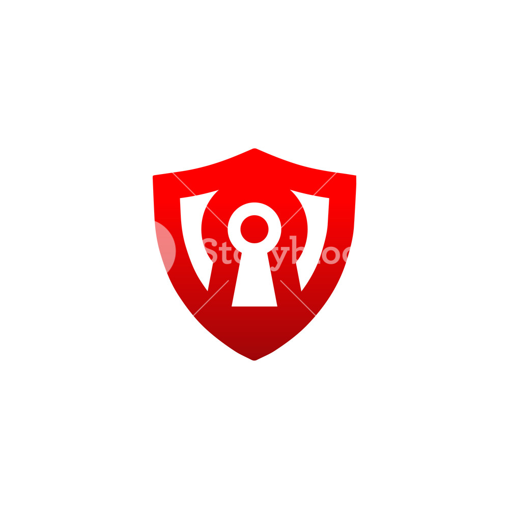 1000x1000 Shield Lock Logo Icon Vector Template Royalty Free Stock Image
