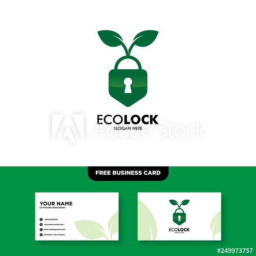 500x500 Eco Lock Logo, Vector Logo Design For Agriculture, Agronomy, Rural