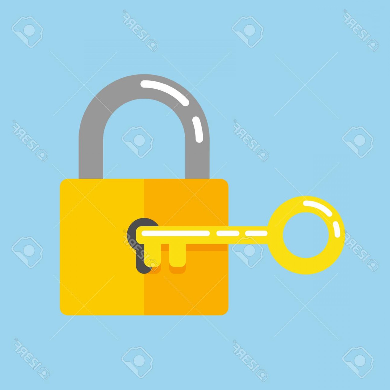 1560x1560 Photostock Vector Lock With Key Vector Illustration Wallkeeper