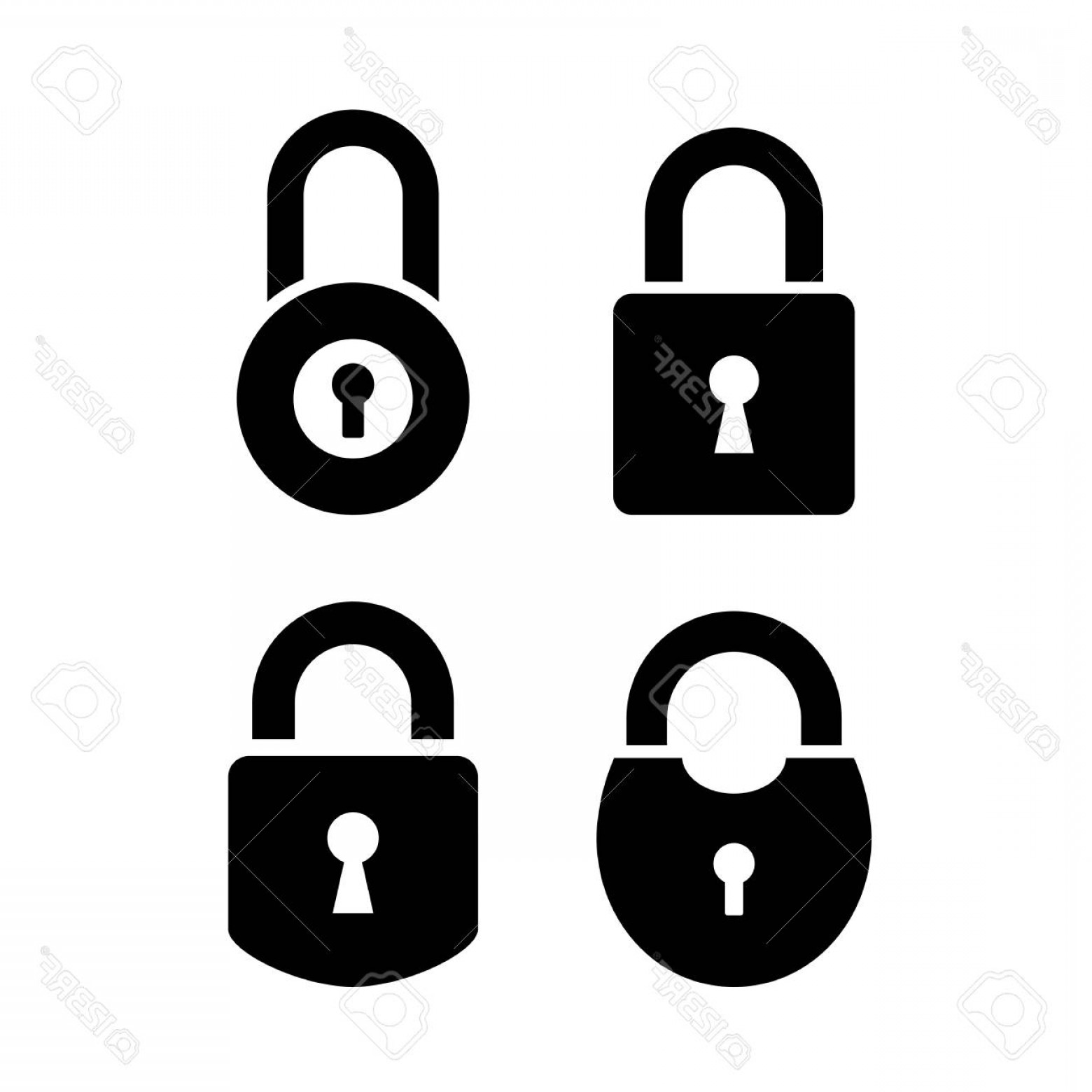 1560x1560 Photostock Vector Old Door Lock Vector Icon Set Soidergi