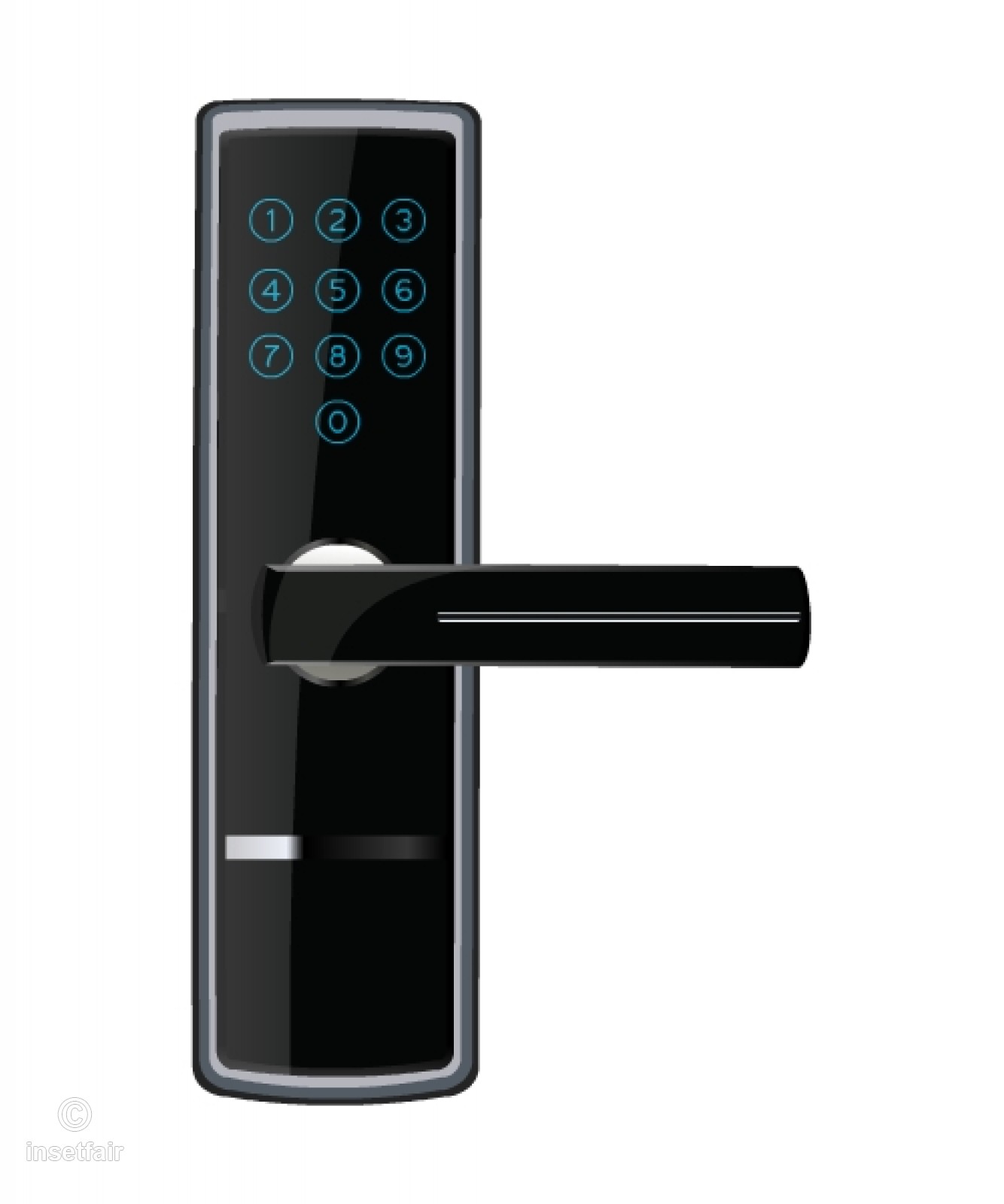 1334x1600 Digital Door Lock With Touch Keys Vector Graphics